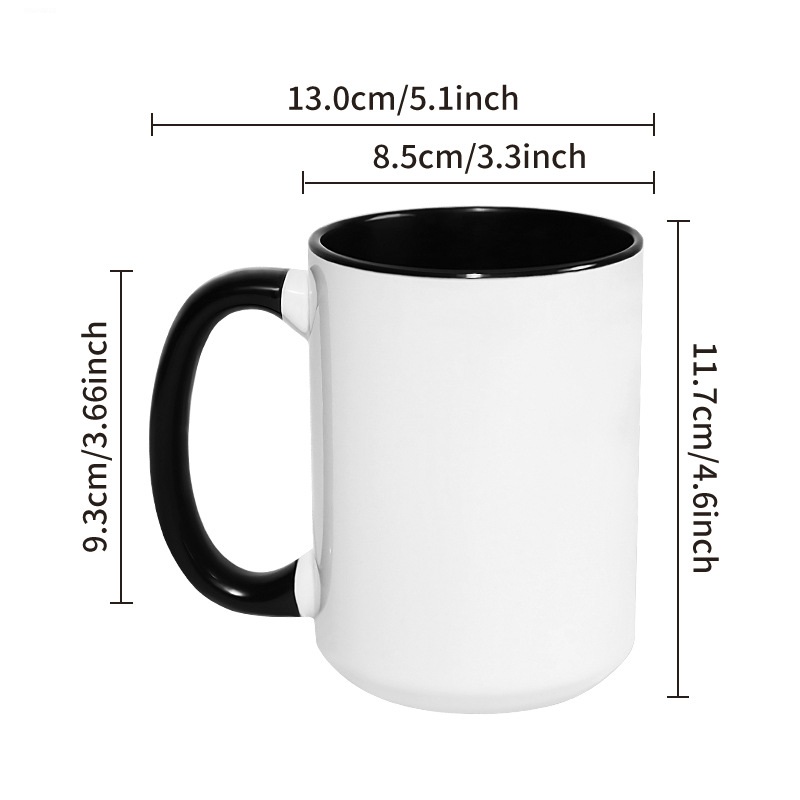 كوب سيراميك كبير سعة 450 مل (1 - مراجعة Sublimation Mug White وسعره